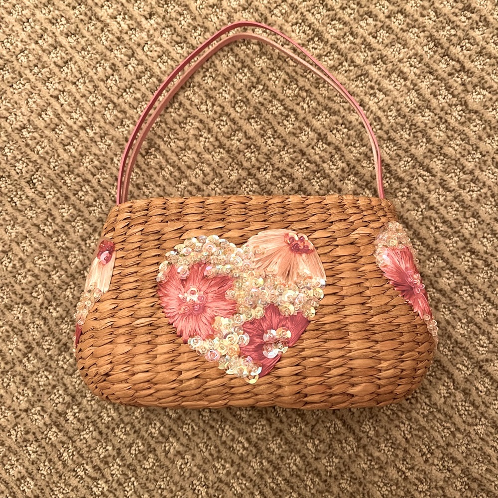 Girls straw purse